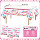 Tatuo Candyland Party Decorations Candyland Tablecloth Candy Theme Plastic Table Cover Candy Land Lollipop Decorations for Birth