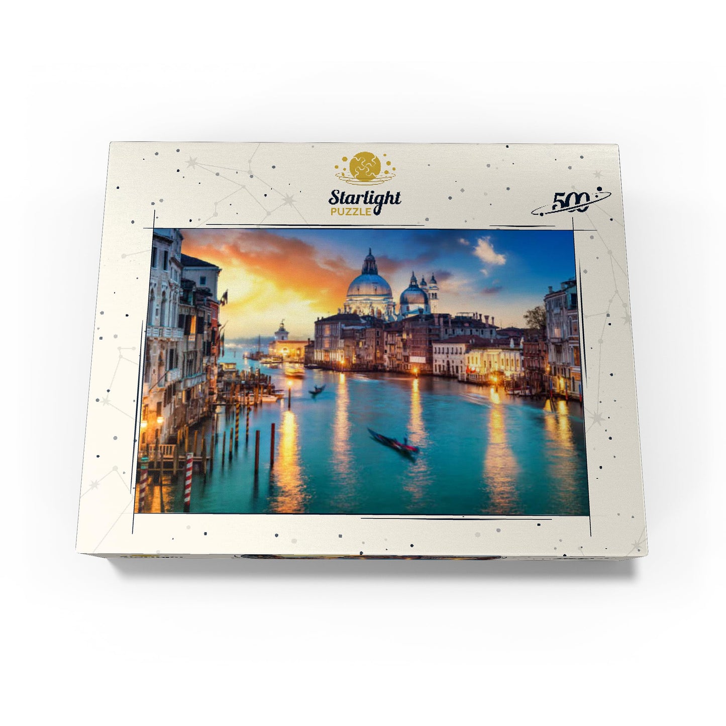 MyPuzzle Grand Canal with Gondola at Sunset Venice Italy - enhanced 500 Piece Jigsaw Puzzle for mature-themeds