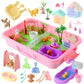 Sikmcle 36 Pcs Pet Sensory Bin Moldable Sensory Sand Kit Pet Play Set And Sandbox With Lid Dog And Cat Toddler Toys For Kids Pet