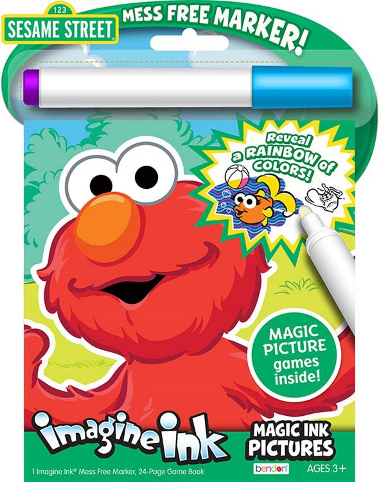 Bundle of 3 Imagine Ink Magic Pictures Activity Books - Mickey Mouse Clubhouse, Sesame Street, and Thomas & Friends