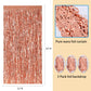 CYLMFC Wavy Rose Gold Fringe Curtain - 3.3 ft x 6.6 Feet, Pack of 3 | Rose Gold Party Decorations,Rose Gold Streamers,Rose Gold