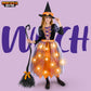 Spooktacular Creations Witch Costume Kids  Light Up Halloween Costumes Witch Dress with Hat and Broom for Girls  Sweet Wizard Set for Toddler Scary Halloween Themed Parties  Orange  L