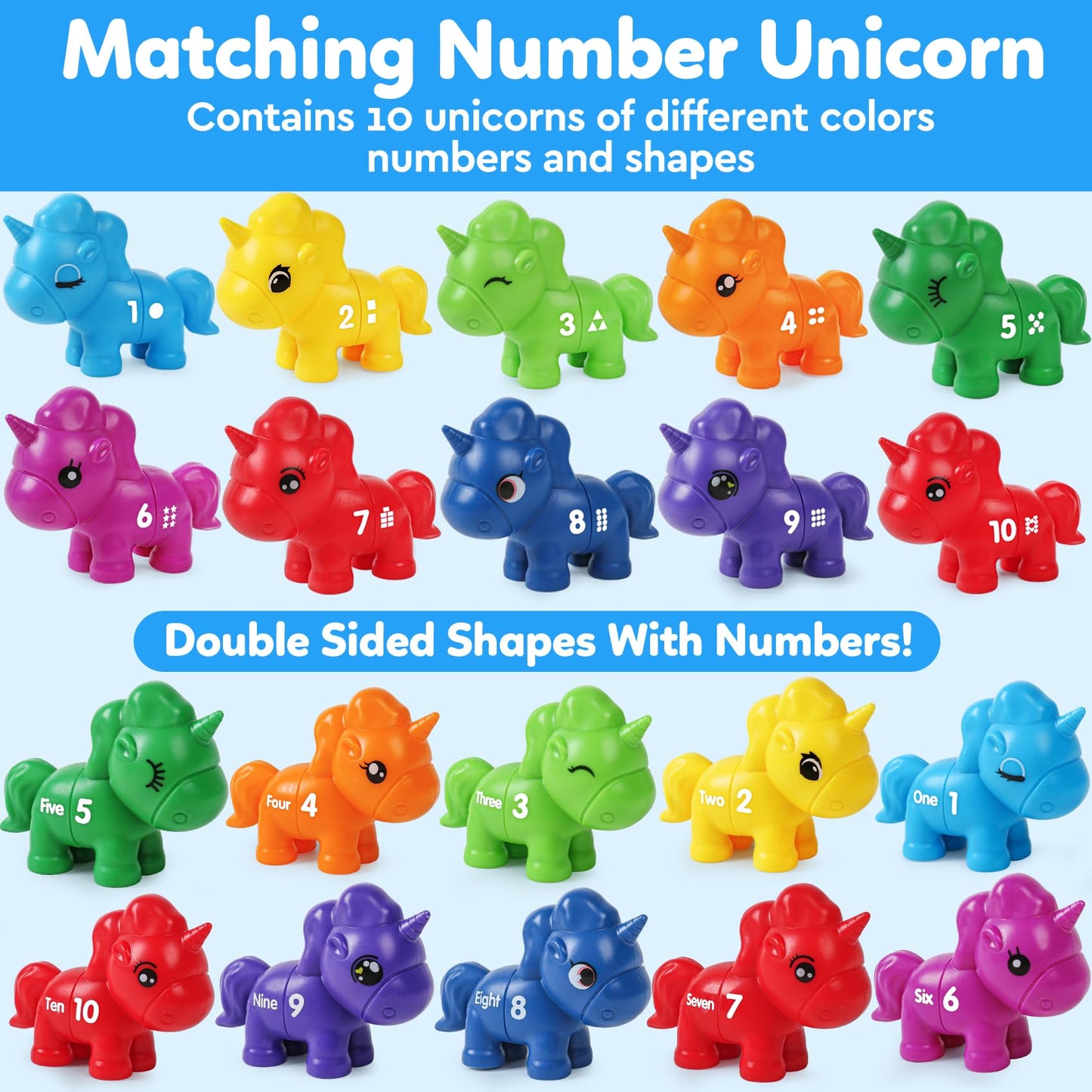 kizh Montessori Numbers Matching Counting and Sorting Game for Toddlers Fine Motor Toy Preschool 1-10 Recognition Learning Toy E