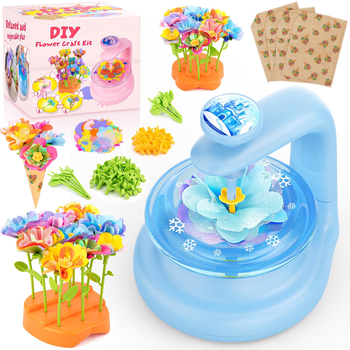 cosone Arts and Crafts Kits for Kids Age 3-12, Fabric Flower Bouquets Toys, DIY Craft Kits Toys for Kids, Ideal Gifts for Presch