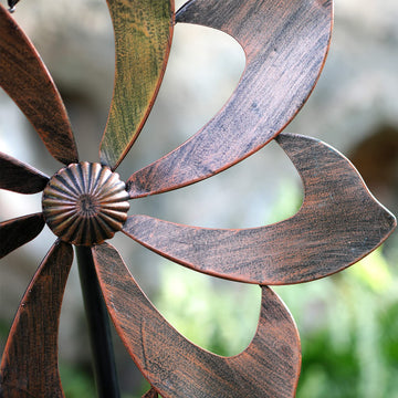 Starryfill Garden Wind Spinner - Copper-Colored Metal Decoration with Easy Rotate Design for Patio Lawn & Garden