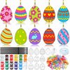 WinnerWhy 30 Sets Easter Suncatchers Window Art Kits, DIY Sun Catchers Bulk Crafts Paint Your Own Window Egg Spring Ornaments fo