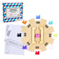 Offelec Mexican Train Dominoes Accessories Set - 1 Pine Wooden Mexican Train Hub With Felted Bottom, 9 Colorful Metal Mexican Tr