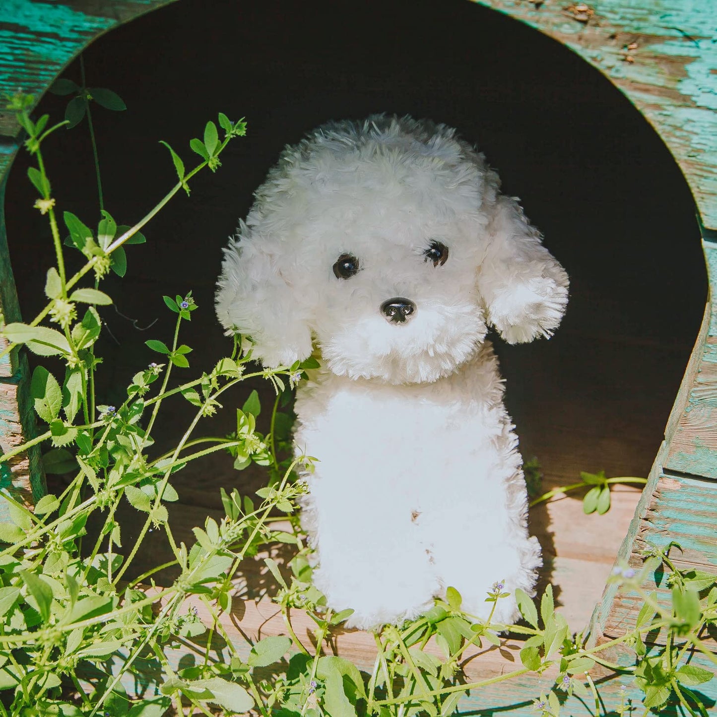 Weigedu White Toy Poodle Stuffed Animal - Bichon Frise Maltese White Labradoodle Plush Toy For Kids And Babies - Perfect Birthday & Easter Gift, 12.6'
