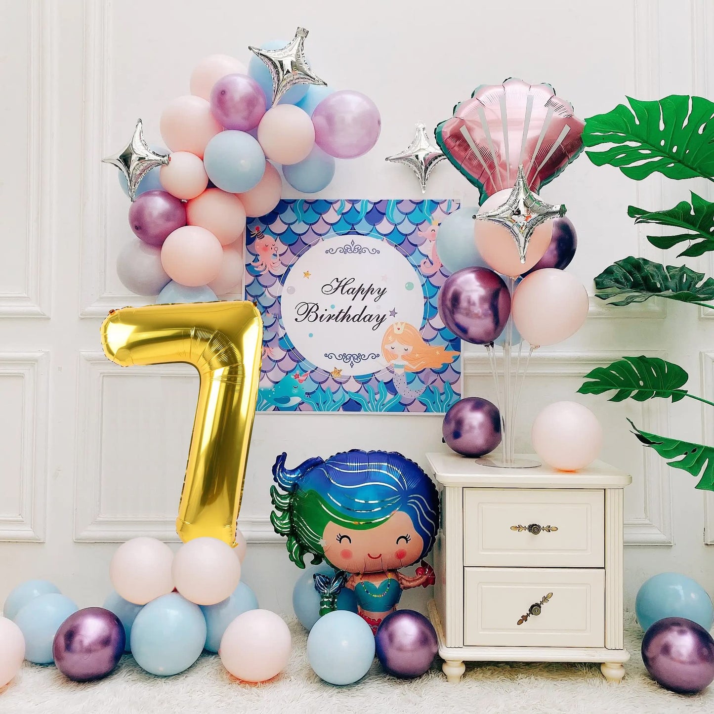 Smlpuame 40 Inch Number Balloon 0-9 Gold Large Number 7 Balloons,Digital Balloons For Birthday Party Celebration Decorations Sup