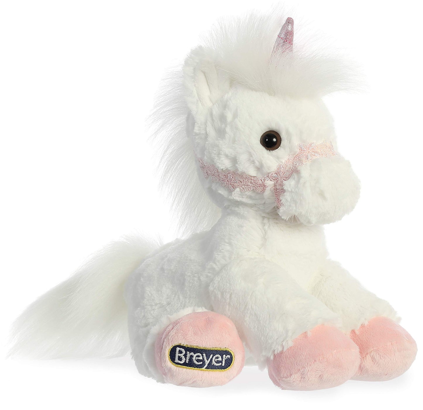 Breyer Aurora® Exquisite Unicorn Stuffed Animal - Realistic Detailing - Imaginative Play - Pink And White 11 Inches