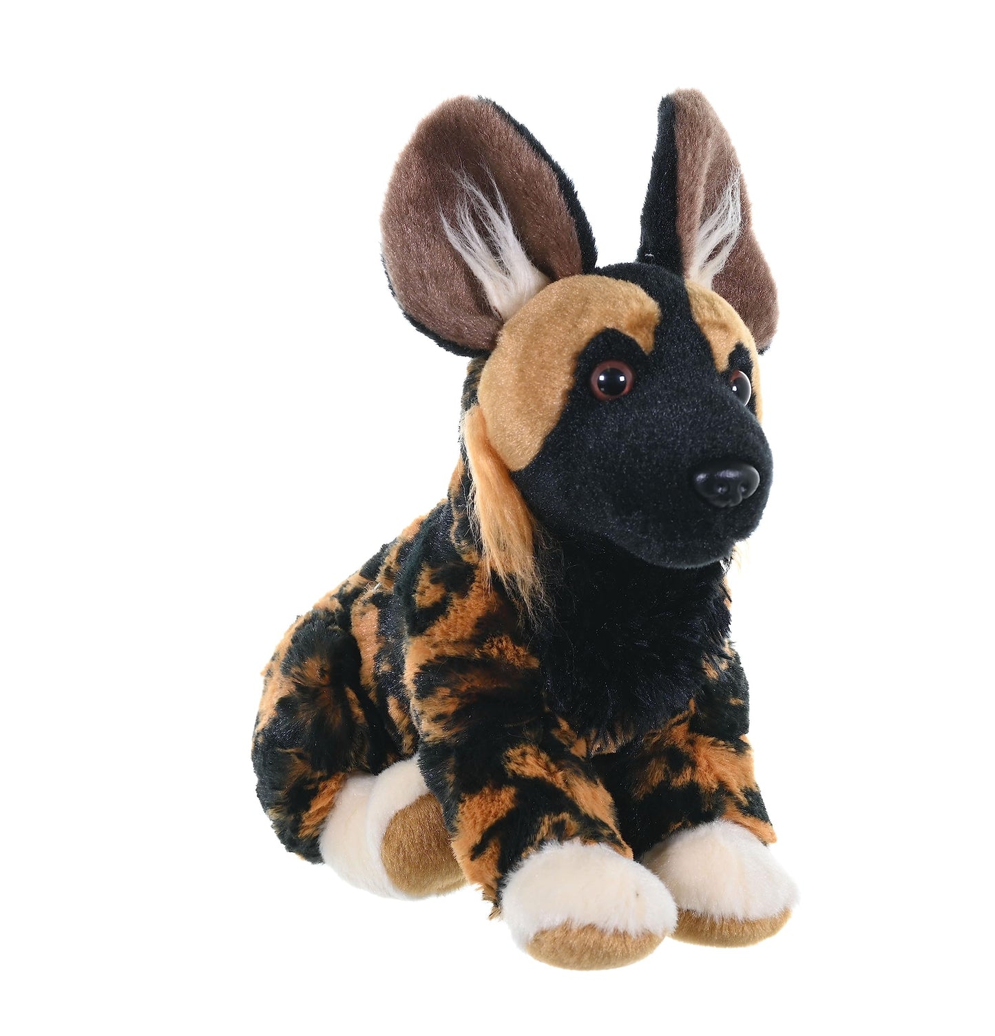 WILD REPUBLIC African Wild Dog Plush Toy, 8" Cuddlekins, Black, Soft Polyester Stuffed Animal for Kids, Model 10830