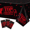 K1tpde 3PCS Spy Party Tablecloths for Kids Birthday Secret Agent Theme Table Covers Spy Plastic Table Cloth Secret Themed Party Decorations for Boys