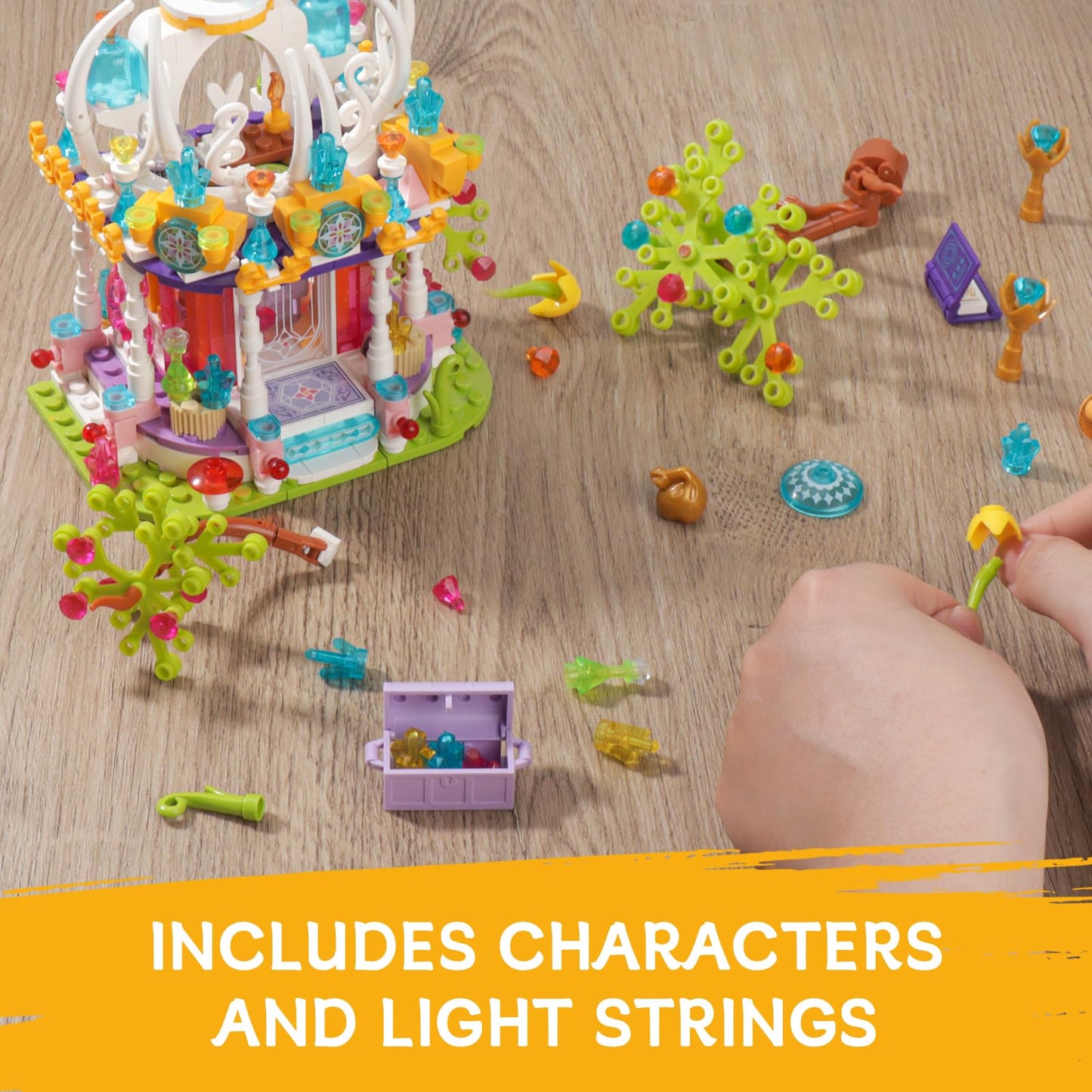 Jiutong Girls Princess Castle Building Set With Led Light,Friends Construction Educational Xmas Gift Toy For Kids Age 6-12 And U