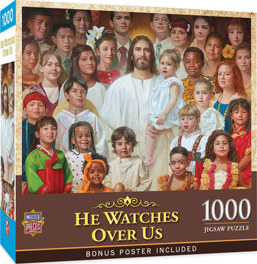 Masterpieces 1000 Piece Jigsaw Puzzle For Adults, Family, Or Kids - He Watches Over Us - 19.25''X26.75''