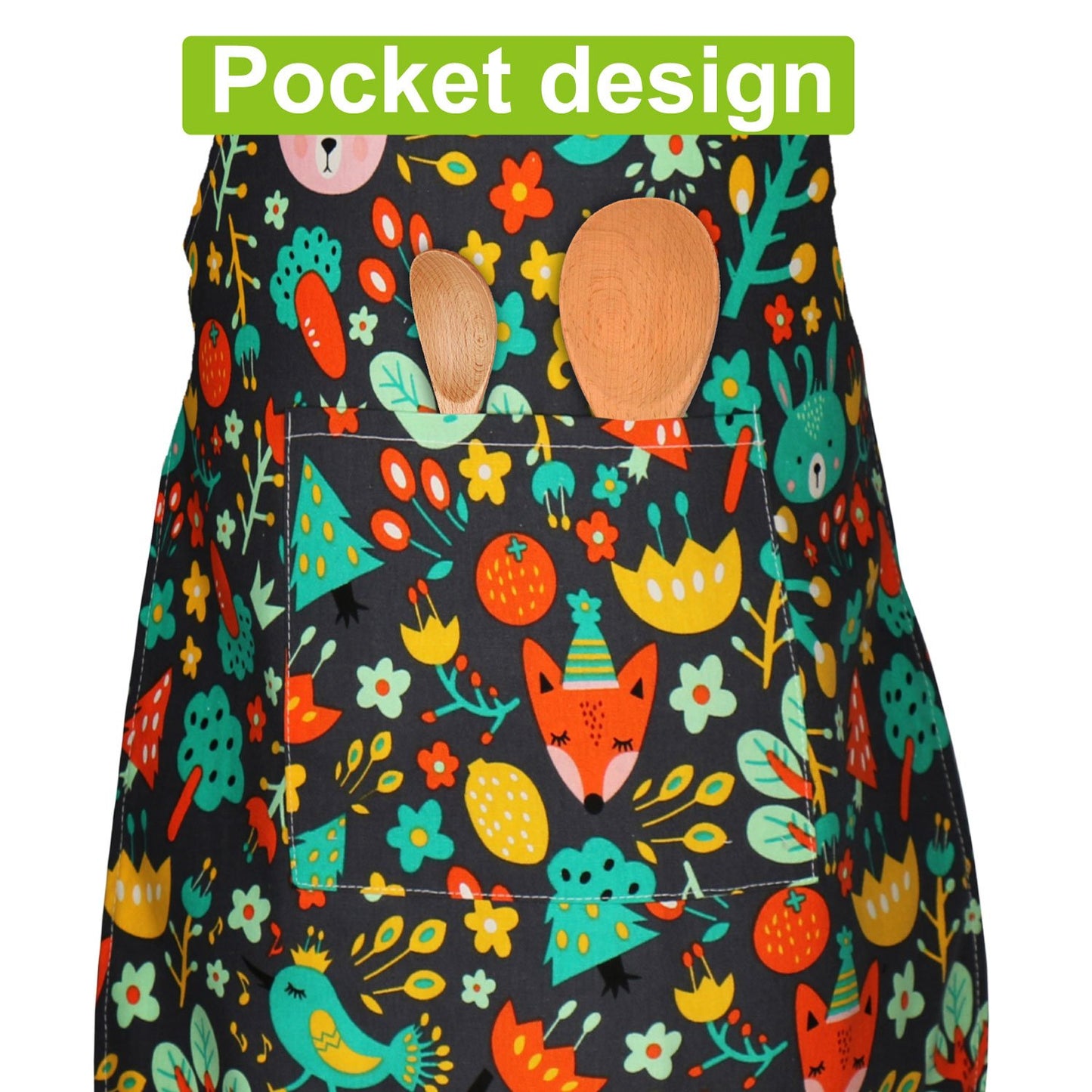 Jennice House Kids Aprons Pure Cotton Children Aprons With Adjustable Neck Strap And Pocket Cute Child Chef Aprons For Boys And Girls Cooking Baking Painting Aprons In 2 Sizes (Black 1, L)