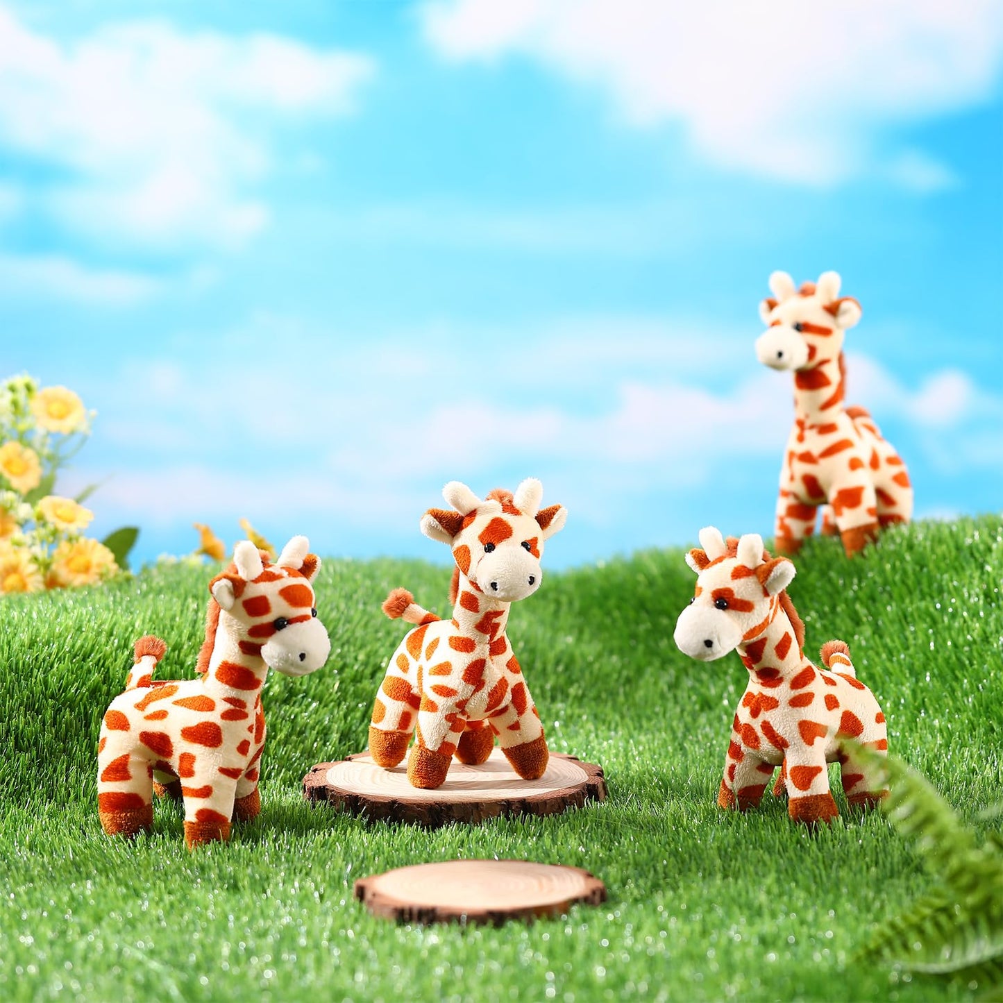 Blueweenly 12 Pcs Giraffe Stuffed Animal Bulk 6'' Stuffed Giraffe Plush Toy Soft Safari Plush Zoo Wild Animal Party Decoration Cute Tiny Keychains for Back to School Kid Girl Boy Birthday Forest Party
