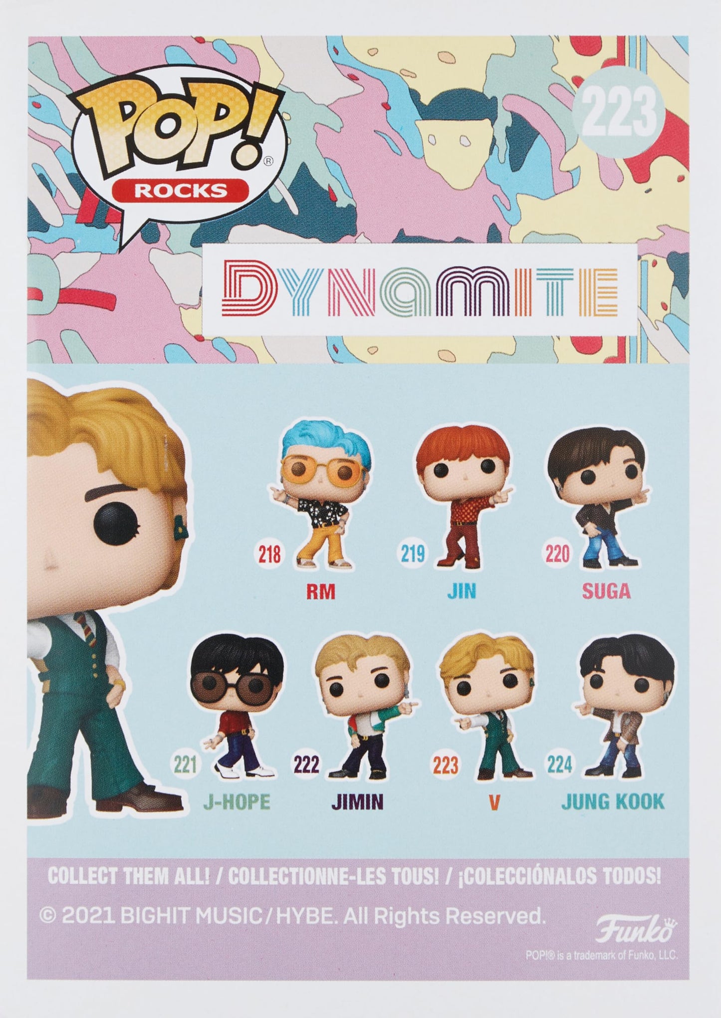 Funko Pop! Rocks: BTS - Dynamite - V Vinyl Figure, Multicolor, Standard Size, Model 48113