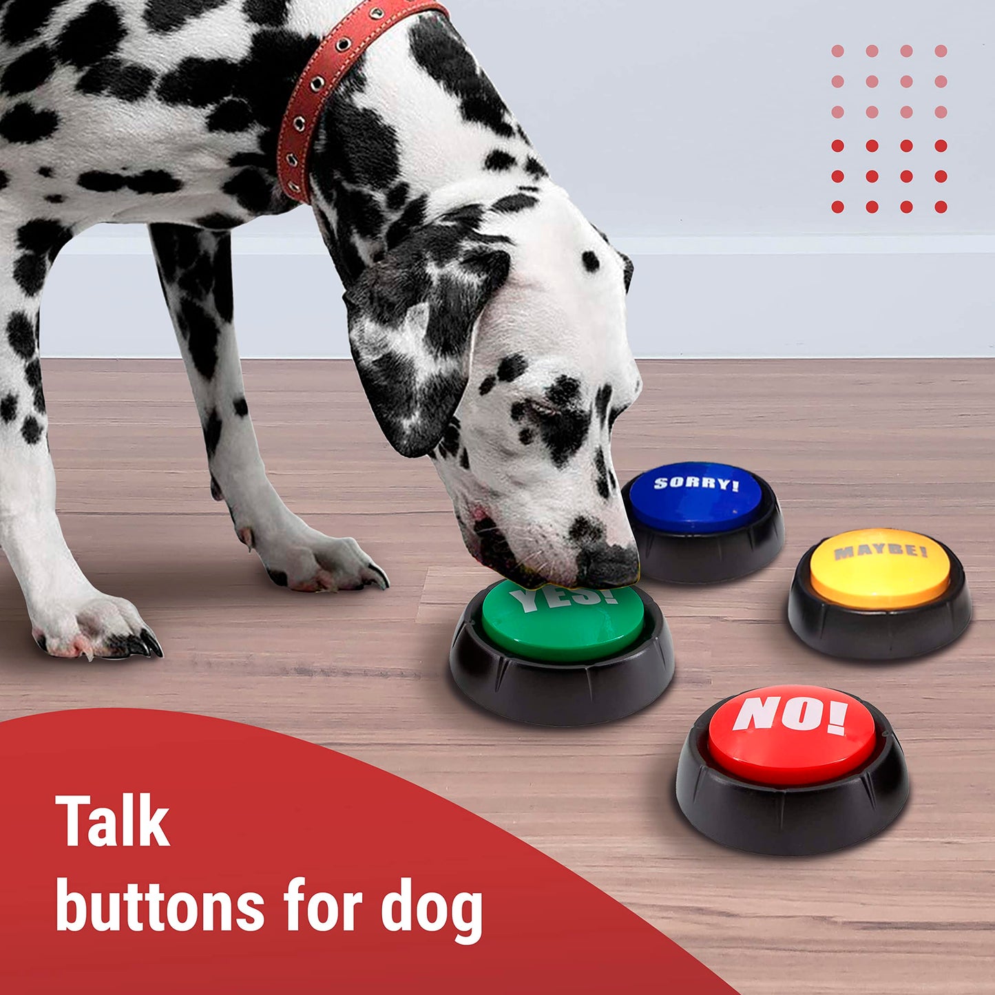 Granatan Buzzers Set of 4, Yes No & Maybe Sound Buttons, Small, ABS, Red/Yellow/Green/Blue, Model 7253301822