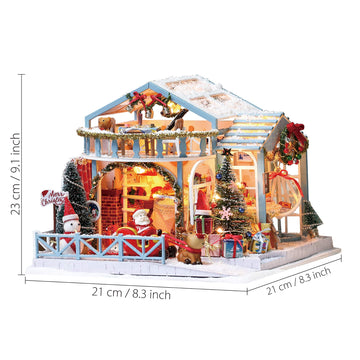 GuDoQi DIY Miniature Dollhouse Kit  Tiny House kit with Music  Miniature House Kit 1:24 Scale  Great Handmade Crafts Gift for Birthday  Christmas Night
