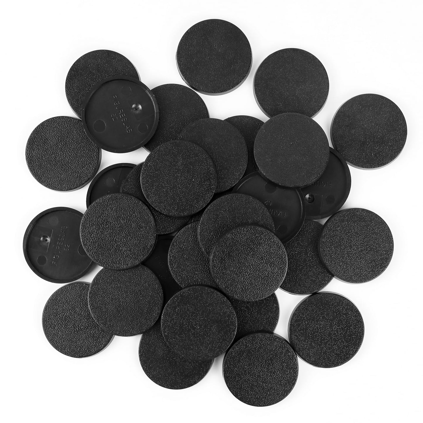 100Pcs Miniature Bases With 120Pcs Adhesive, 32Mm/1.26Inch Black Round Plastic Model Bases For Gaming Miniatures Or Wargames Boa