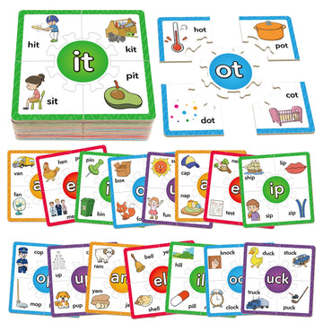 Torlam Phonics Puzzles Rhyming Games Phonics Games Flash Cards For Kids Toddler, Learn To Read Spelling Reading Sight Words, Short A E I O U Blends Site Words For Preschool Kindergarten Homeschool