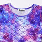 Mermaid Dresses Girls Long Sleeve Swing Fall Winter Fish Scale Outfit Halloween Costume,Size 10 11
