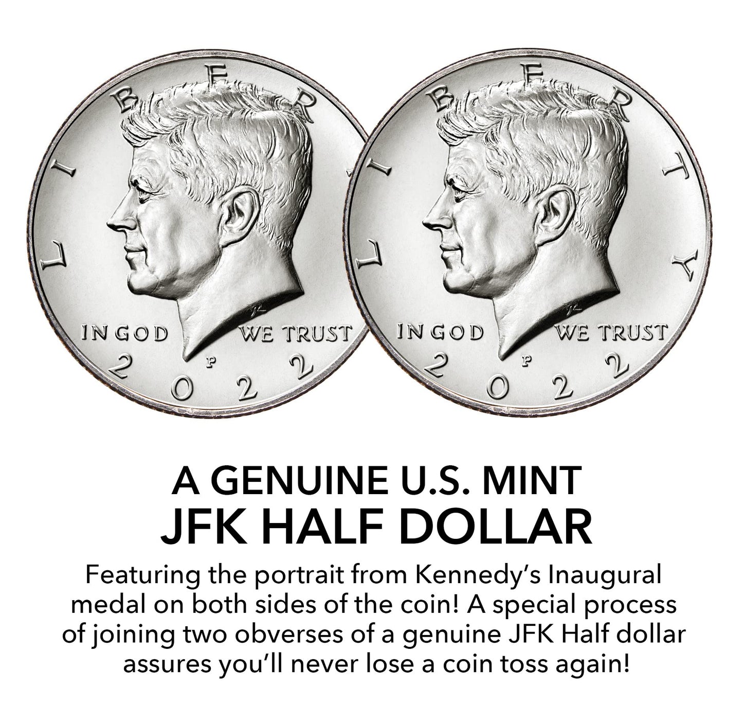 American Coin Treasures Two Headed Jfk Half Dollar Made From Genuine United States Coins, Novelty, Magic, Collectible Coin