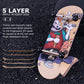 Bravord Professional Complete Wooden Fingerboard 32/34Mm 5-Ply Maple Finger Skateboard With Upgraded Components (Captain-M)