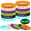 24 Pcs Halloween Luminous Silicone Wristbands, Glow in The Dark Classic Halloween Patterns Rubber Bracelets for Halloween Trick