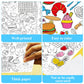 Giant Paper Coloring Tablecloth for Kids Huge Food Fun Design World Posters Activity Large Food Color-in Paper Poster Table Cove