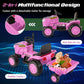 Honey Joy Kids Ride On Tractor, 12V Battery Powered Electric Tractors With Trailer, Led Lights, Music, 3-Gear-Shift Ground Loade
