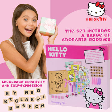 Hello Kitty Sanrio Scrapbook Kit for Girls with Notebook Stickers Stamps Gel Pens Kawaii Art Supplies Cute Gifts for Girls