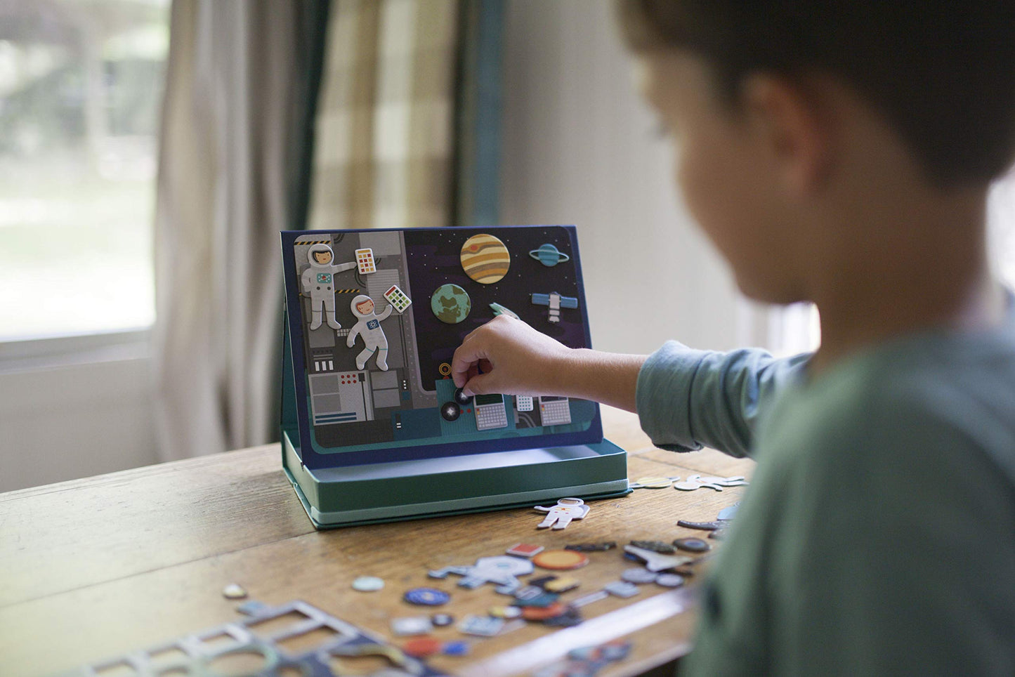 Petit Collage Magnetic Play Scene, Outer Space - Magnetic Game Board with Mix and Match Magnetic Pieces, Ideal for Ages 3+ - Inc