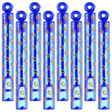 Rotatingpals 32 Pcs Blue with Gold Ring Print Bubble Wands Bubbles Party Favors for Summer Activity Birthday Gifts School Prizes