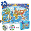 Miniwhale Kids Puzzle For Kids Ages 4-8 World Map Floor Puzzle Raising Children Recognition Promotes Hand Eye Coordinatio (Loose