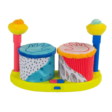 Lamaze Squeeze Beats First Drum Set - Baby Sensory Toy Includes Funny Animal Sounds - Colorful Baby Musical Toys For Early Childhood Development - Ages 12 Months And Up
