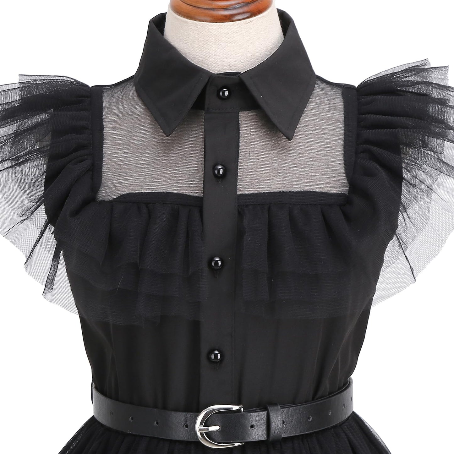 Ruxinrua Black Costume Dress, 4-13 Years Girls Outfits With Accessories Dress Up Set, Family Halloween Cosplay Party (11-12 Years)