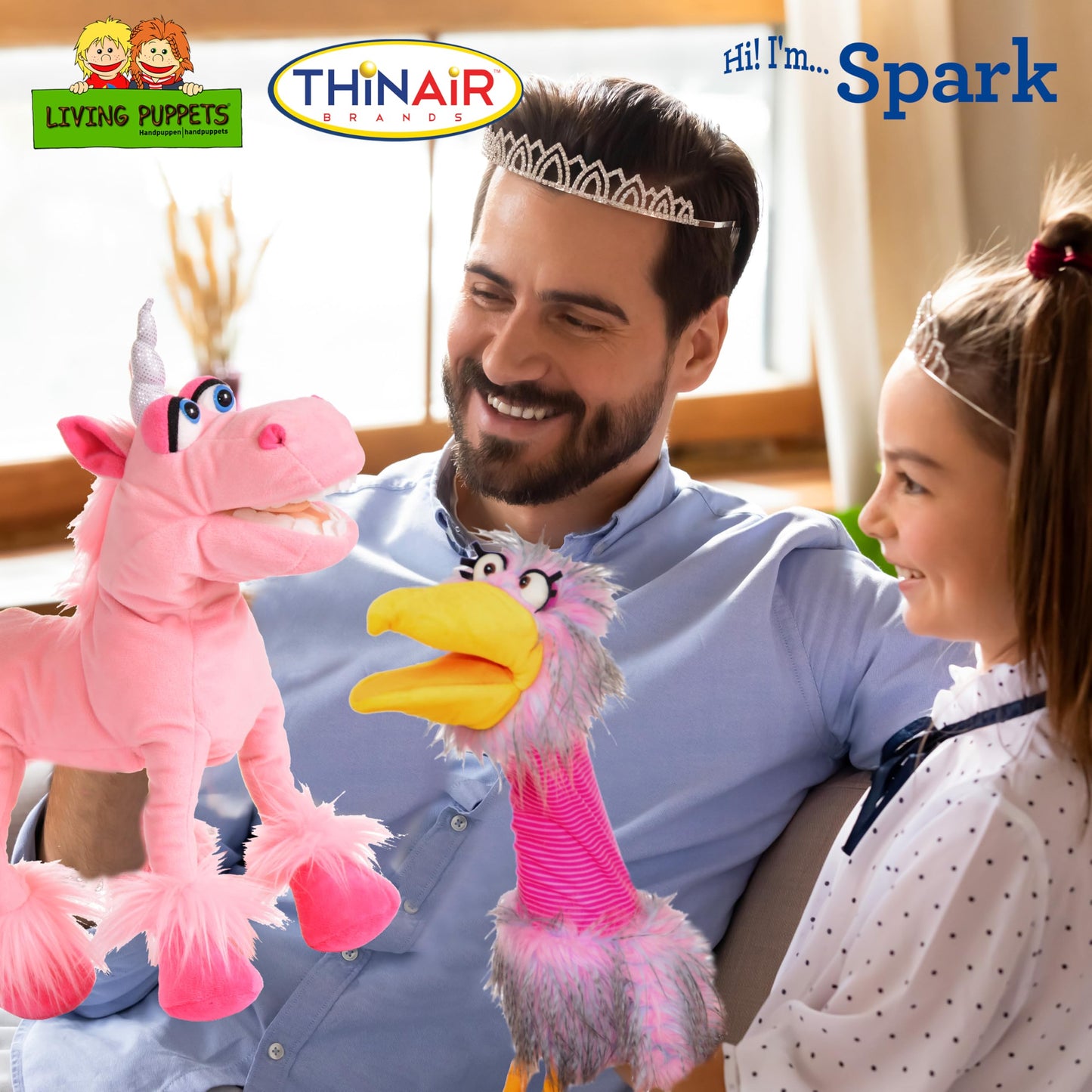 Living Puppets 16-Inch Pink Unicorn Hand Puppet - Fine European Design, Ultra-Soft And Cuddly, Promotes Child Development, Safet