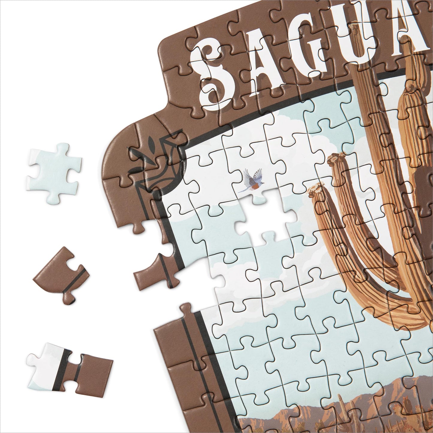 Lantern Press Mini Shaped mature-themed Jigsaw Puzzle  Protect Our National Parks (Saguaro)