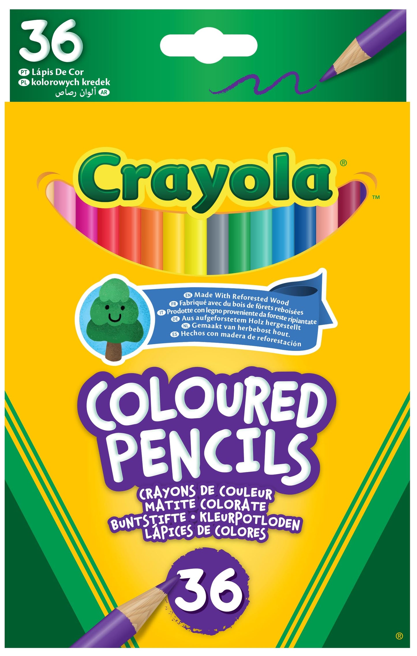 Crayola BIN684036 Long Barrel Colored Woodcase Pencils