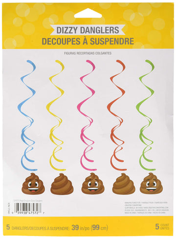Creative Converting Show Your Emojions Hanging Swirls Party Supplies, Multicolor
