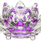 Amlong Crystal Hue Reflection Crystal Lotus Flower With Gift Box, Purple, 5 Inch