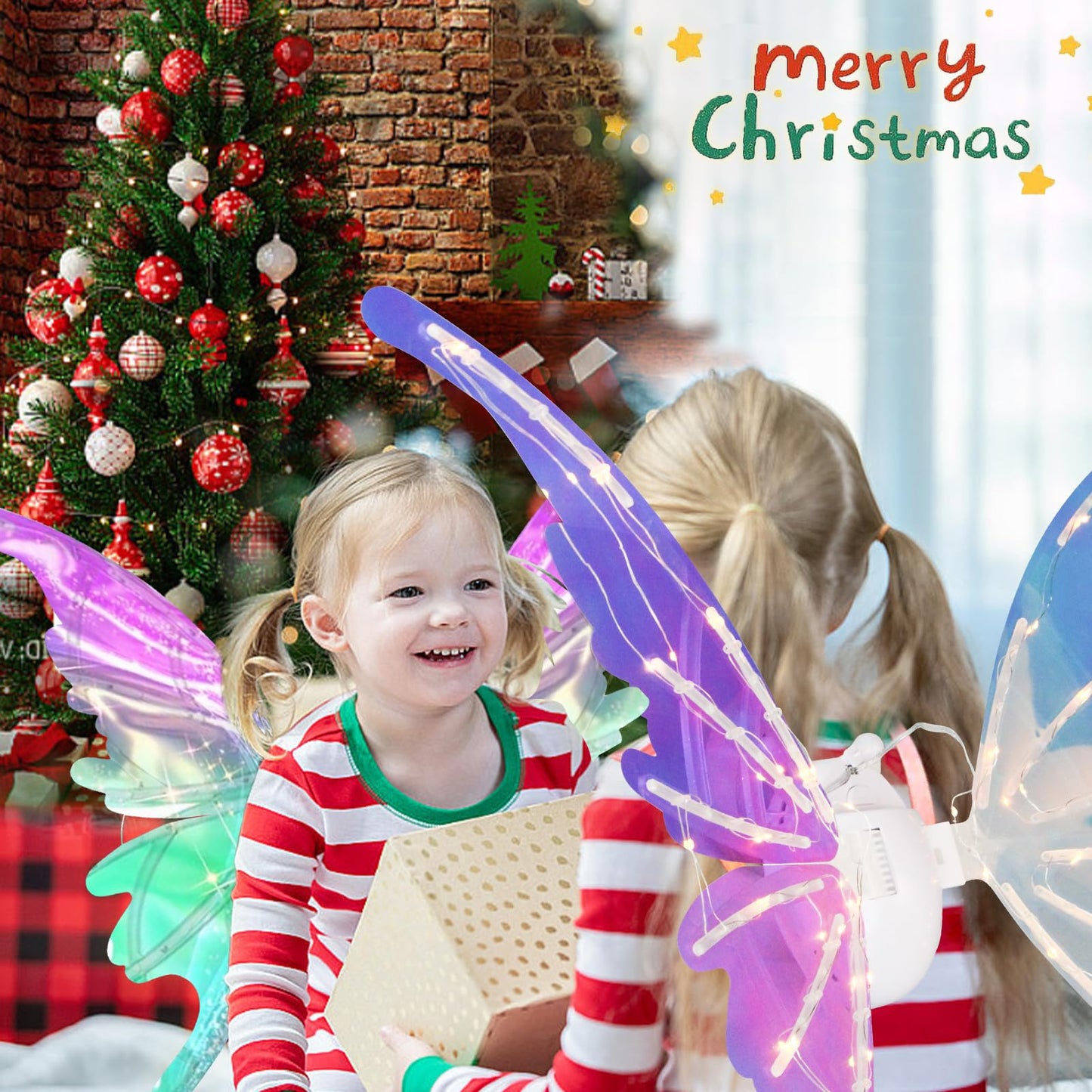 Electric Fairy Butterfly Wings For Kids Girls Adults, Light Up Butterfly Wings For Women, Iridescent Wings Dress Up For Dogs, Ro