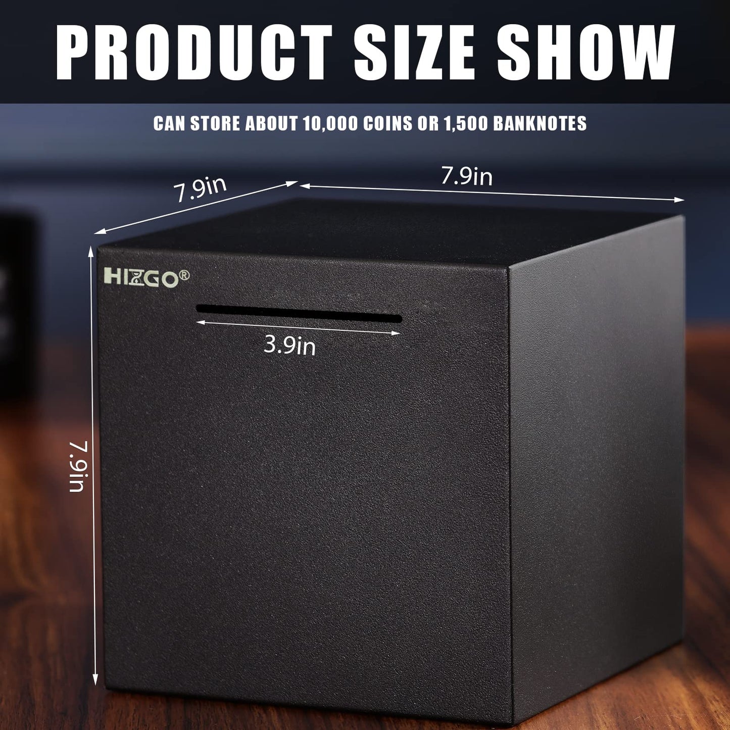 hizgo mature-themed Piggy Bank- Piggy Bank for mature-themeds Must Break to Open -Stainless Steel Piggy Bank-Metal Saving Box (7.9 inch)