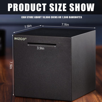 hizgo mature-themed Piggy Bank- Piggy Bank for mature-themeds Must Break to Open -Stainless Steel Piggy Bank-Metal Saving Box (7.9 inch)