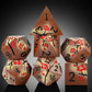 Metal Dice Set DND, DNDND 7 PCS Metallic Flowers D&D Dice with Gorgeous Gift Case for D&D Dungeons and Dragon Tabletop Game (Bro