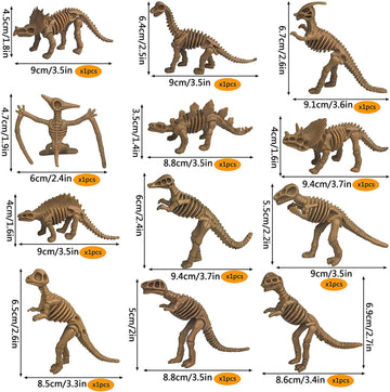 Ppxmeeudc 48 Pcs Dinosaur Fossil Skeletons Assorted Dinosaur Skeleton Toy Figures Dino Bones Educational Gift For Science Play Dino Sand Dig Party Favor Decorations