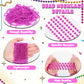 Huskein 12 PCS Pink Beads Necklaces, 33'' Mardi Gras Beads Party Favors, Festival Parade Throws Stuff, Round Beaded Necklaces Pa