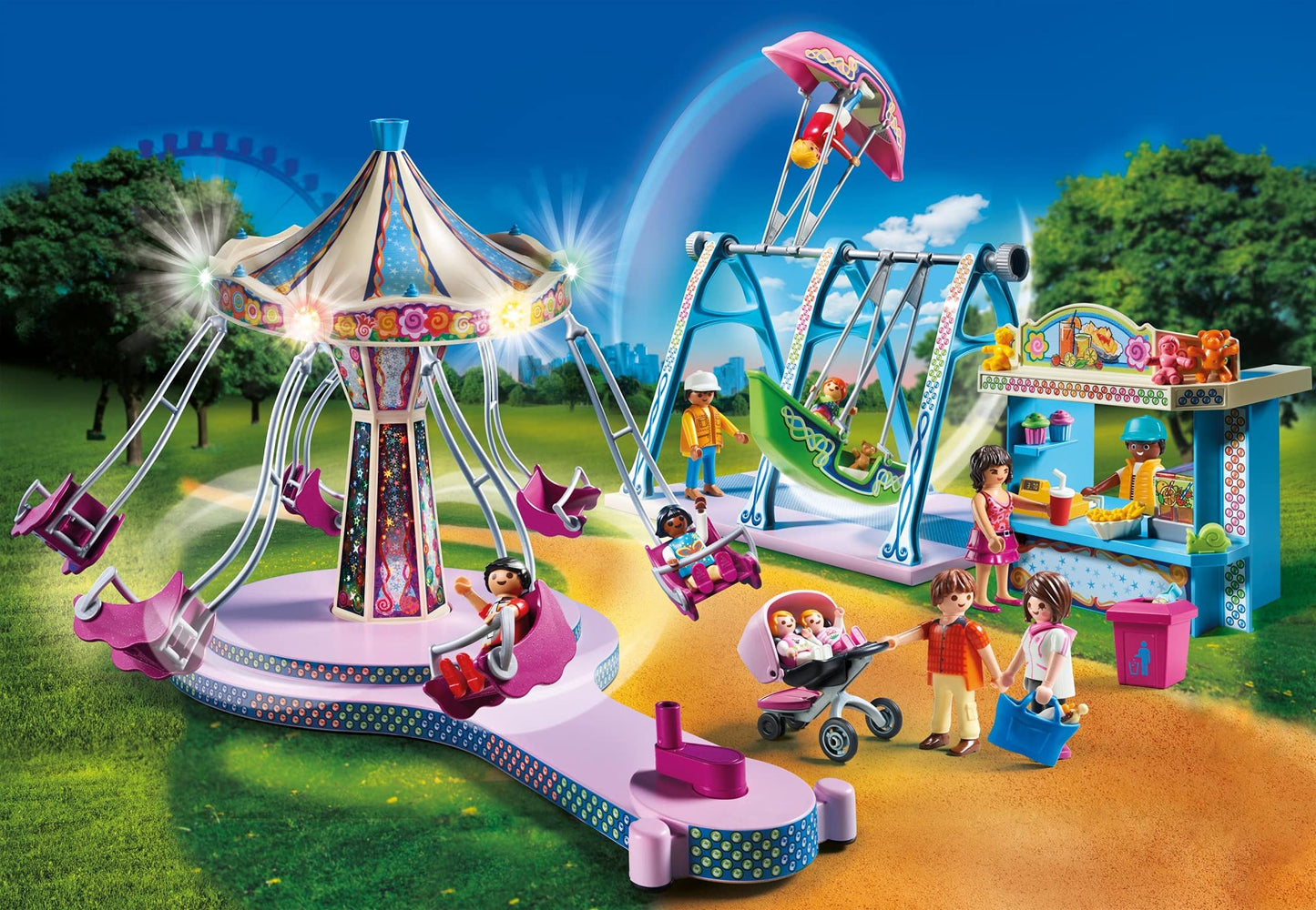Playmobil Large County Fair Playset, Multicolor, Plastic, 51.5 x 38.5 x 12.5 cm, Model 70558