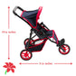 Baby Doll Stroller For Dolls - Jogger Toy Doll Stroller For Toddlers 3 Years And Up, Adjustable Canopy & Storage Basket, Denim Design For Kids